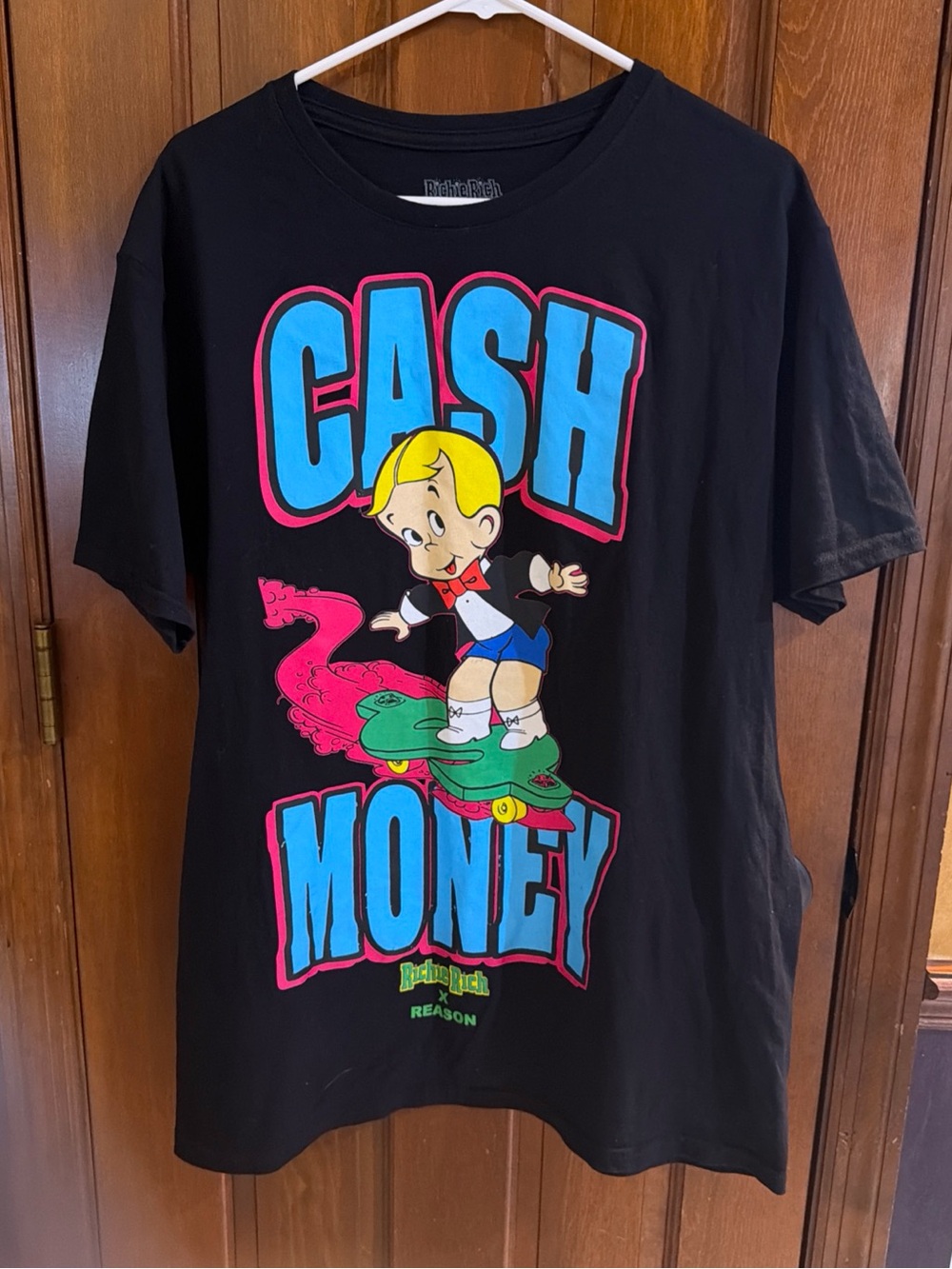 Reason Clothing Richie Rich Cash Money Graphic T Shirt Mens XL Black Streetwear